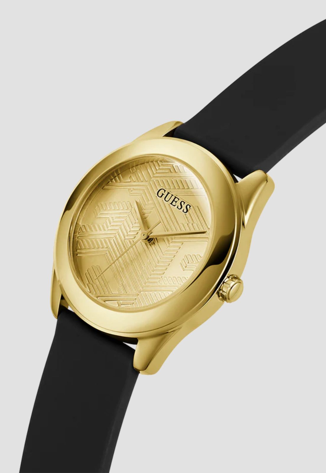 Relógio Redondo Pulseira Silicone Dourado - Imagem 4