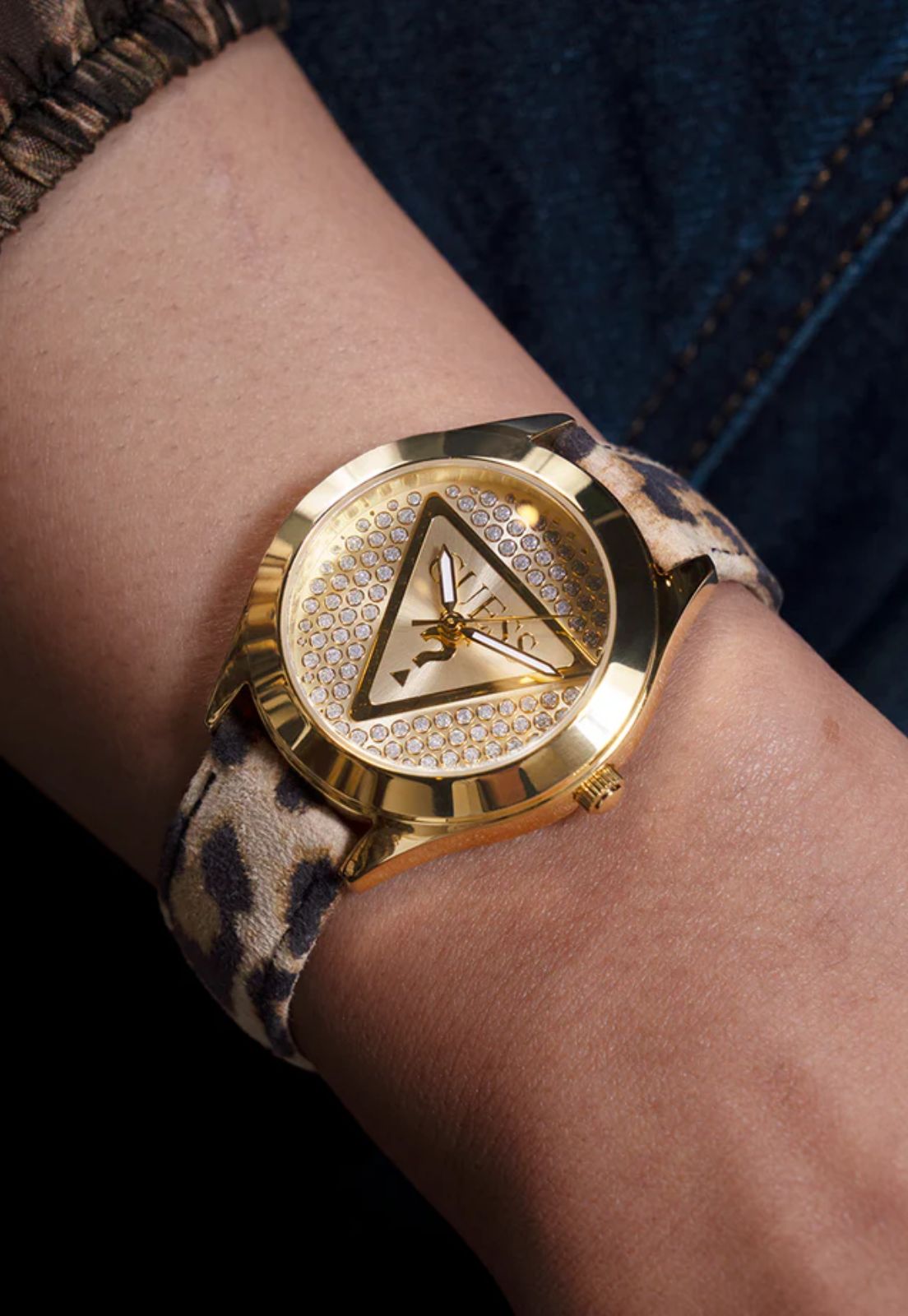 Relógio Redondo Logo Animal Print Dourado - Imagem 2