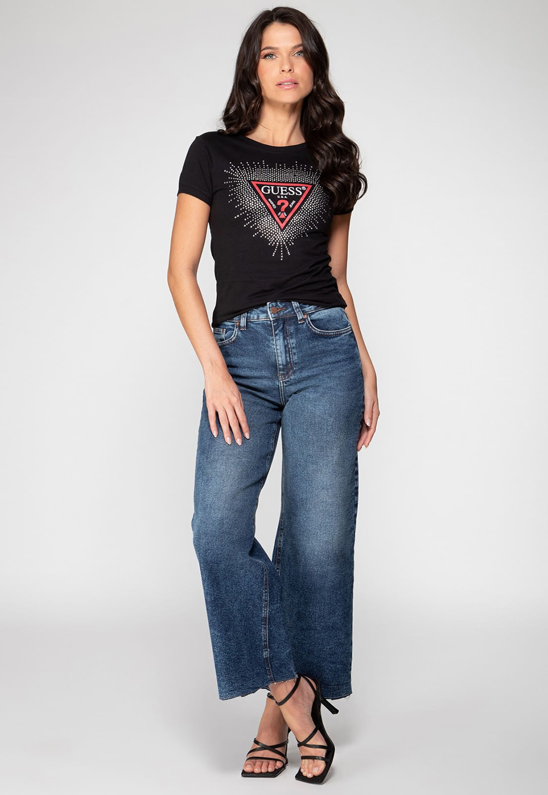 Camiseta Logo Triângulo Brilhos Preto - Imagem 43