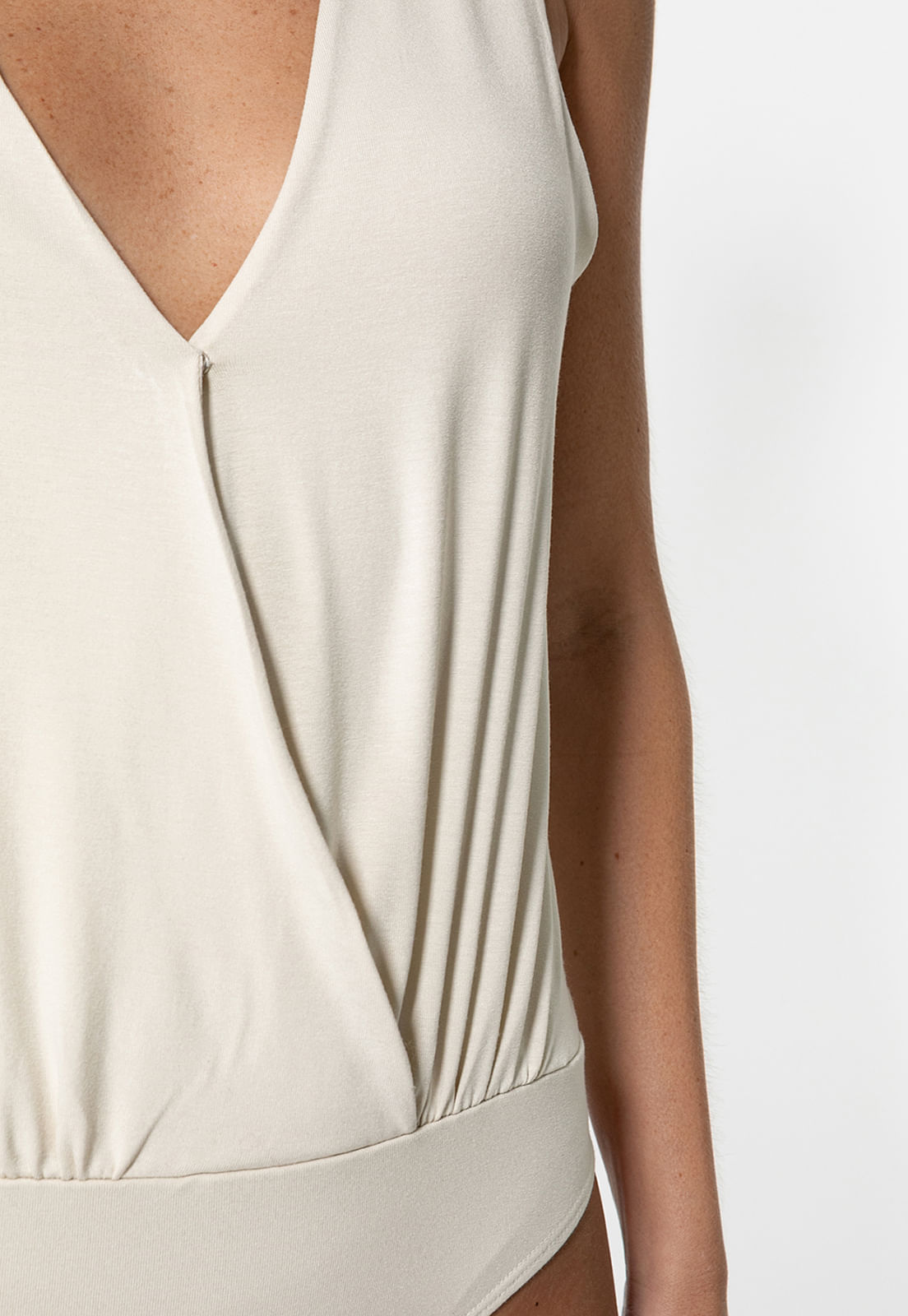 Body Malha Transpassado Creme - Imagem 6