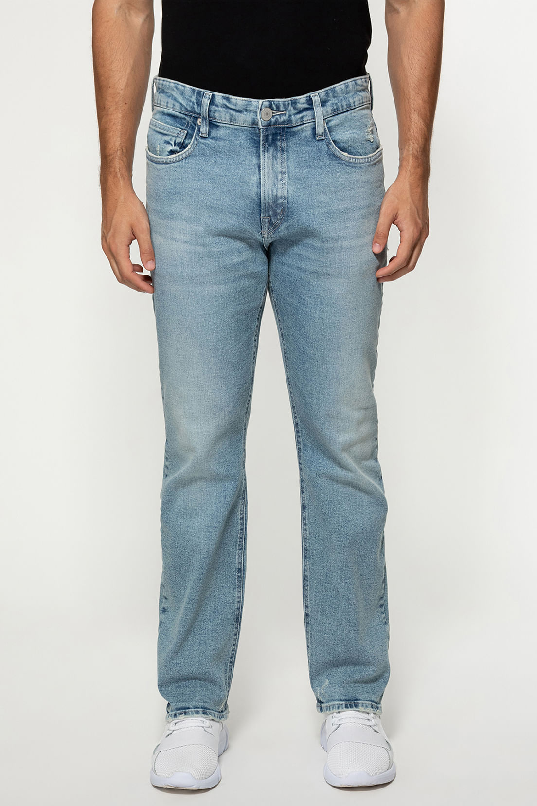 Calça Jeans Regular Straight Azul Claro