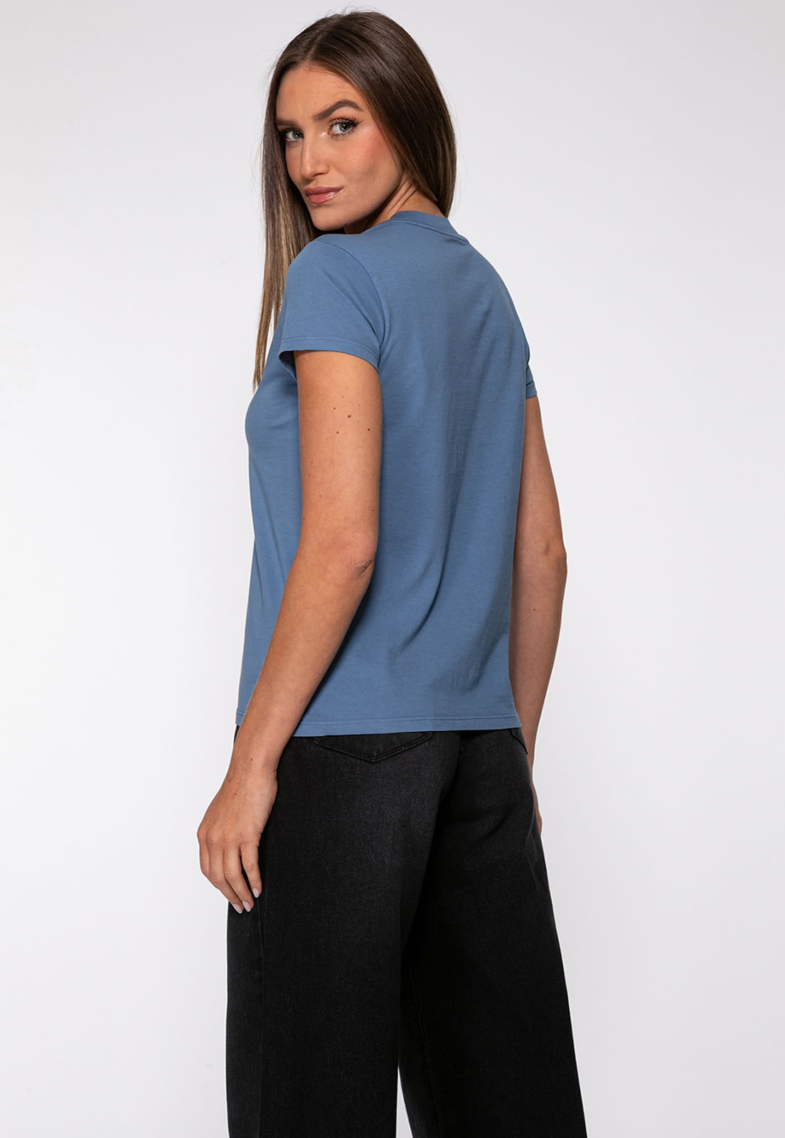 Camiseta Guess Triang Trad Desgastado Azul - Imagem 68