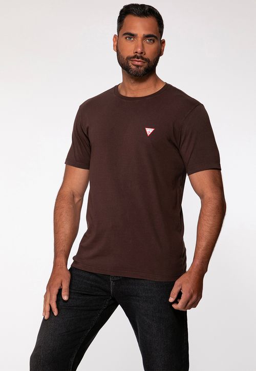Camiseta Guess Triangulo Original Pq Marrom