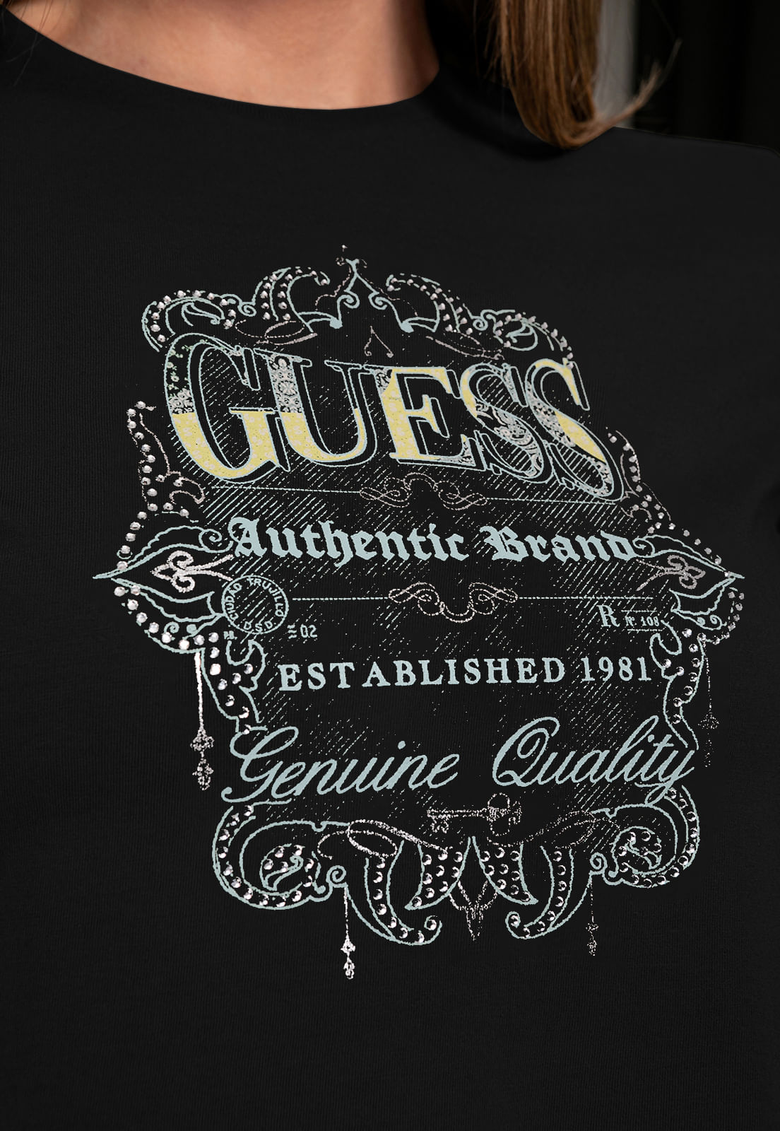 Camiseta Authentic Brand Hot Fix Preto - Imagem 3