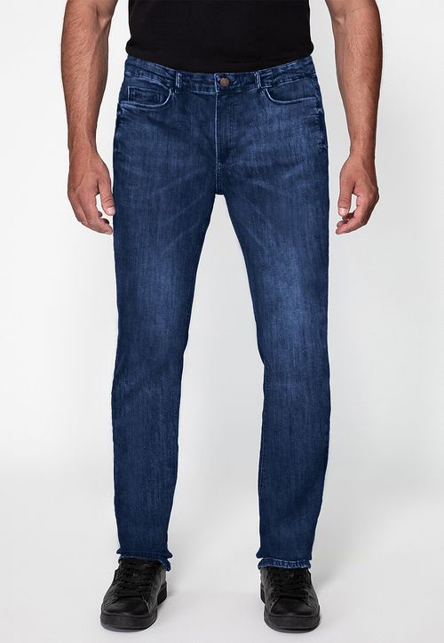 Calça Jeans Slim Straight Azul Escuro
