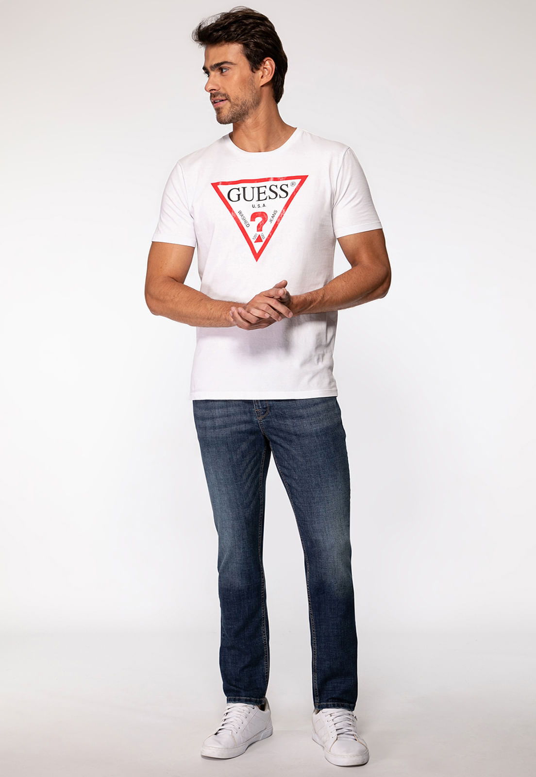 Calça Jeans Guess Slim Tapered Azul - Imagem 14