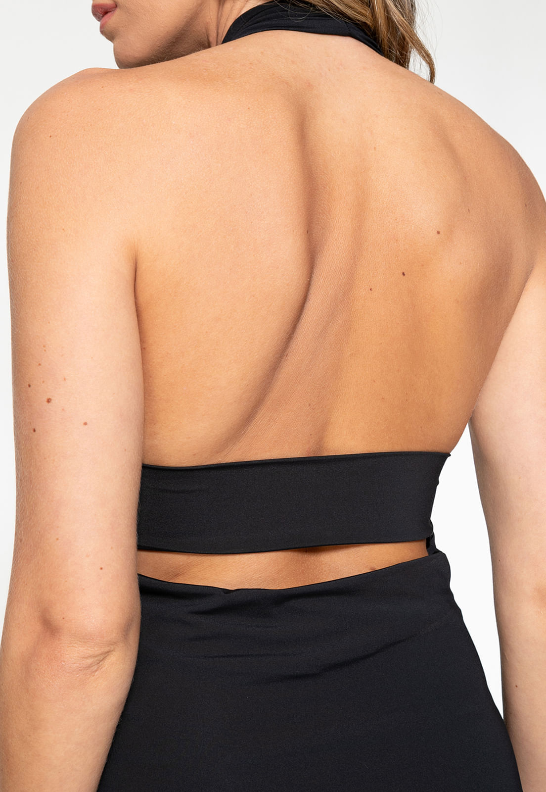 Vestido Longo Frente Única Decote Drapeado Preto - Imagem 50