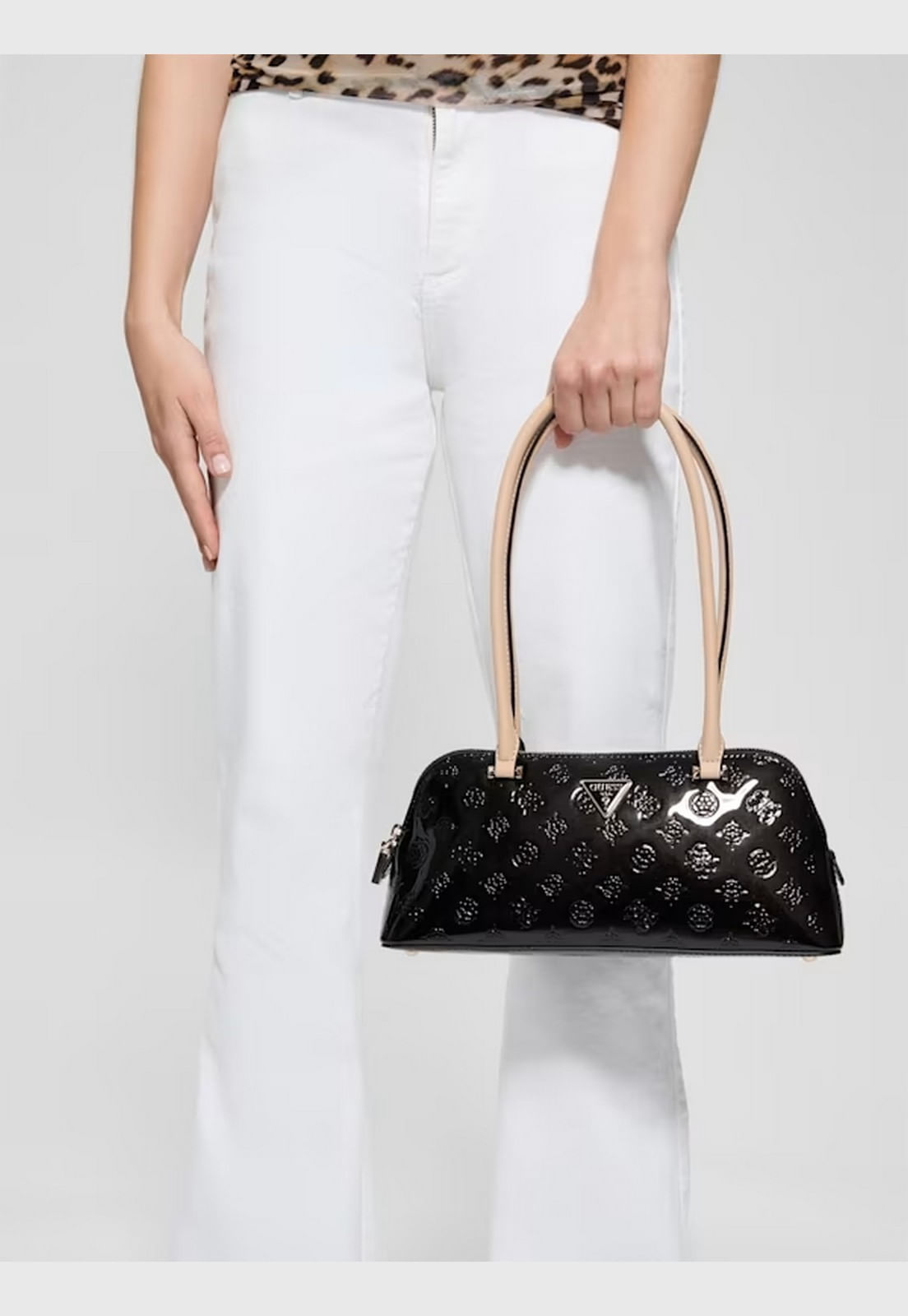 Bolsa Arnela Shoulder Satchel Verniz Preto - Imagem 3