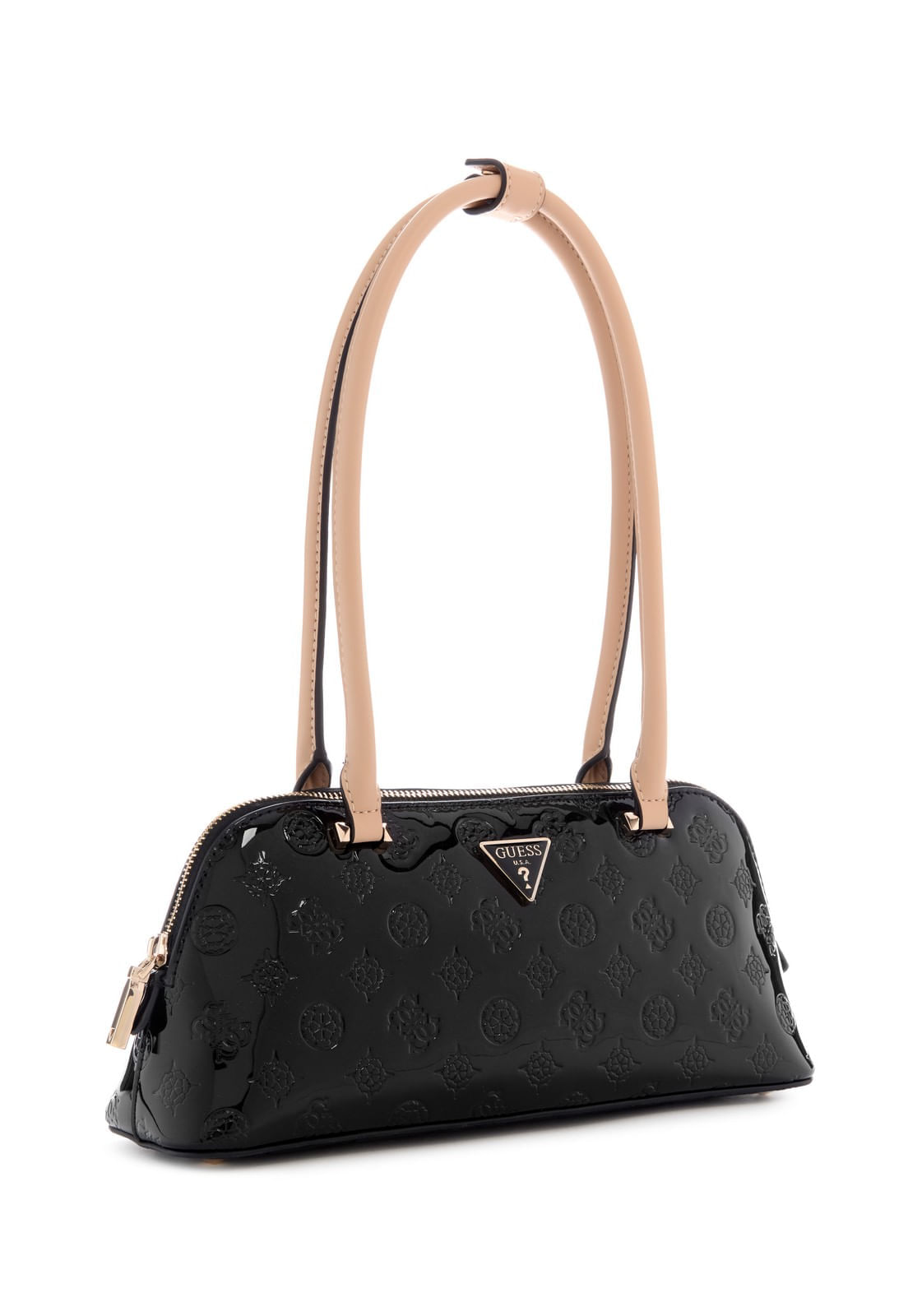 Bolsa Arnela Shoulder Satchel Verniz Preto - Imagem 4