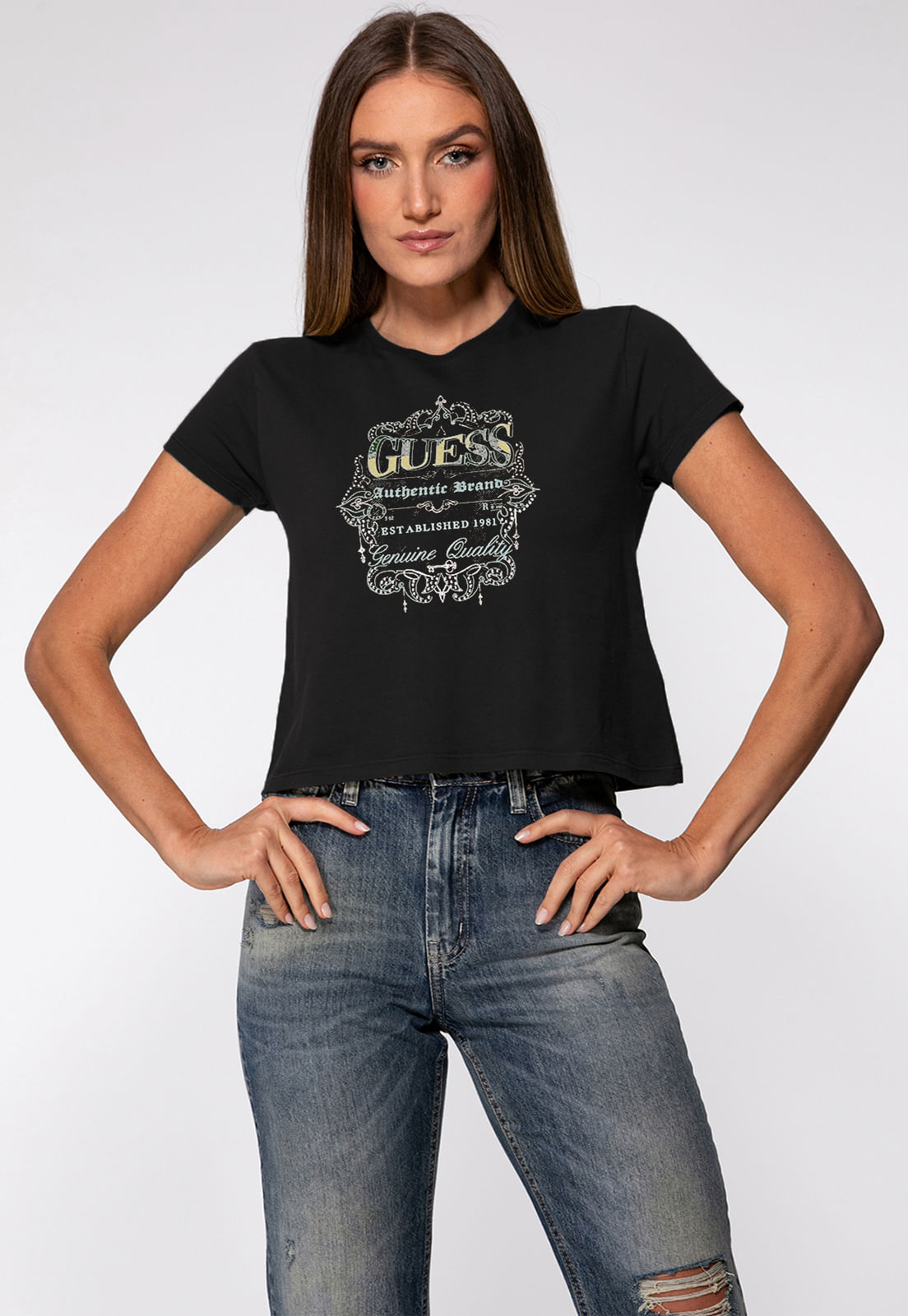 Camiseta Authentic Brand Hot Fix Preto - Imagem 6