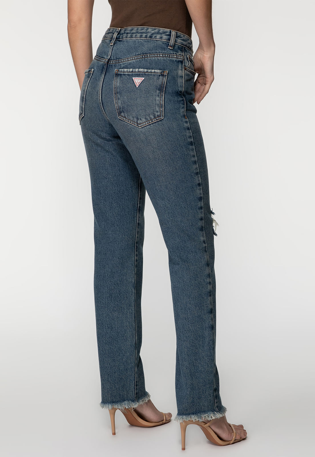 Calça Mom Jeans Rasgos Azul - Imagem 76