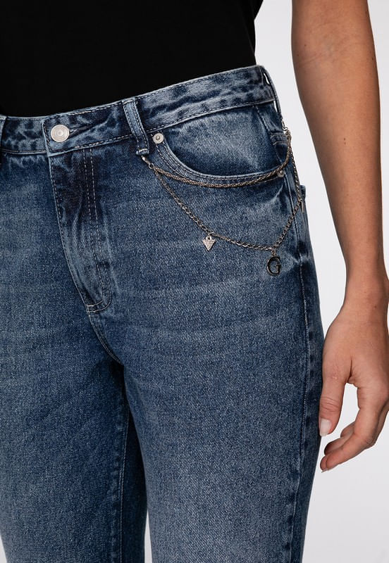 Calça Mom Jeans Correntinhas Azul - Imagem 73