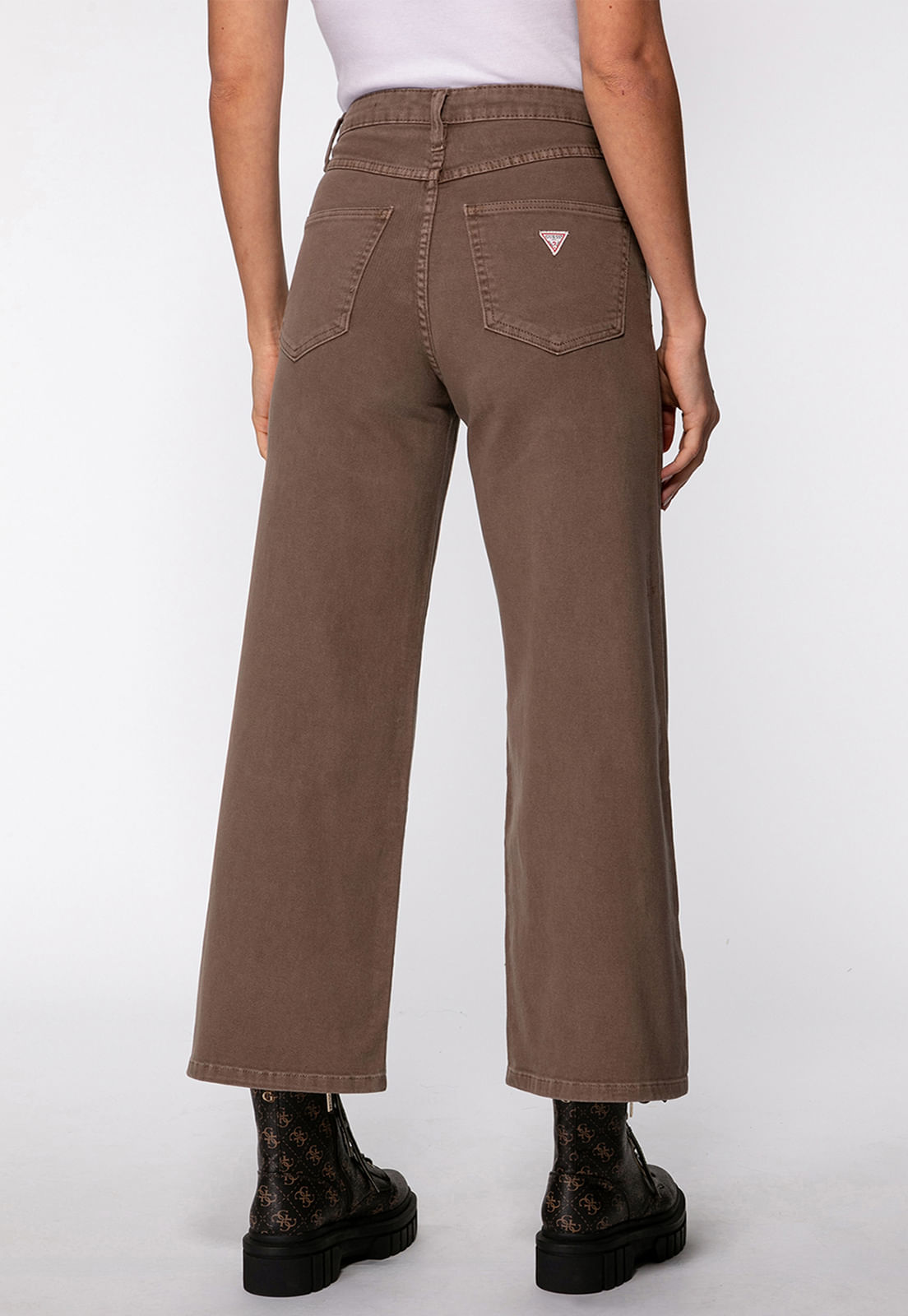 Calça de Sarja Wide Leg Marrom - Imagem 18