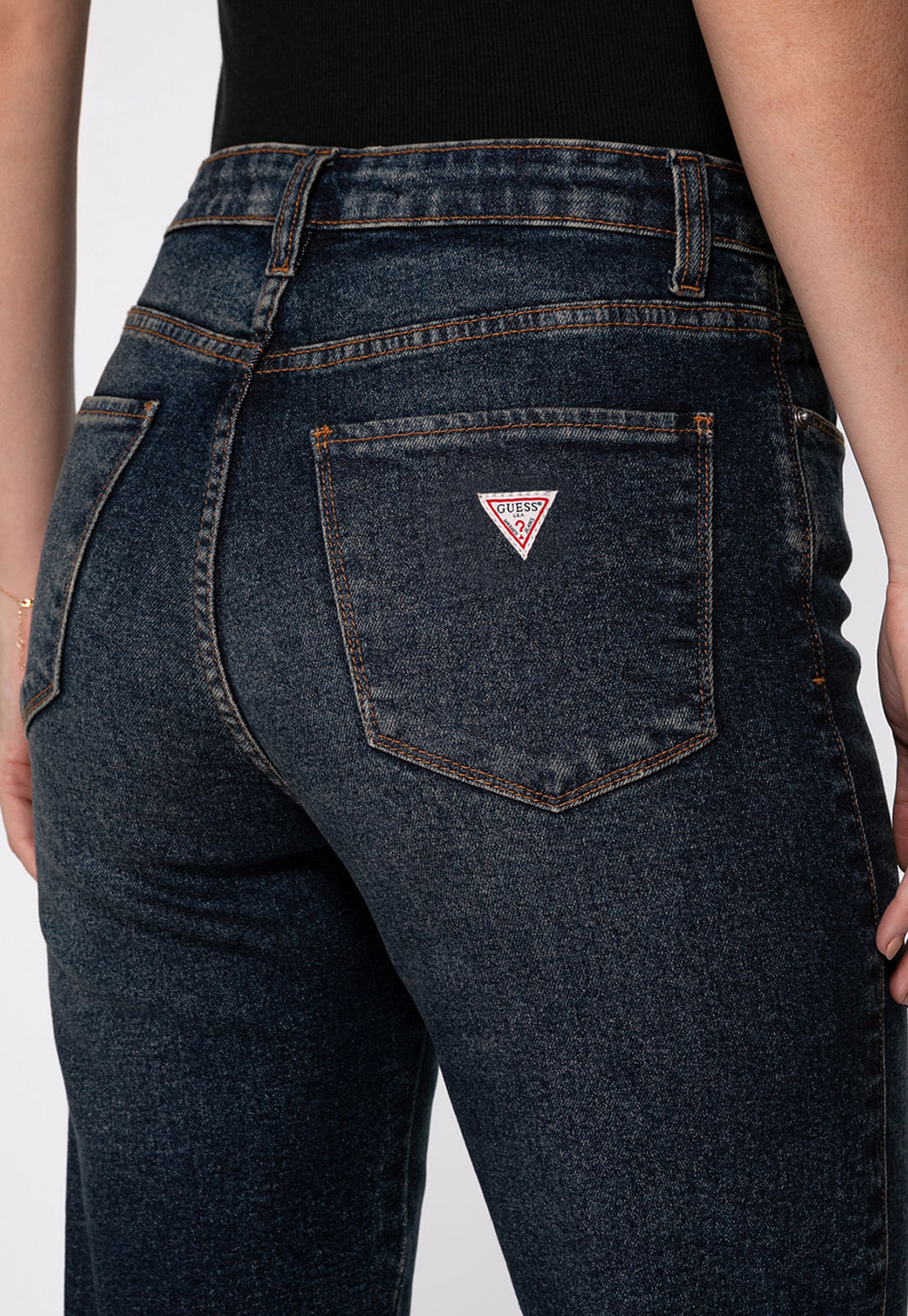 Calça Jeans Guess Straight Leg Azul Escuro - Imagem 28