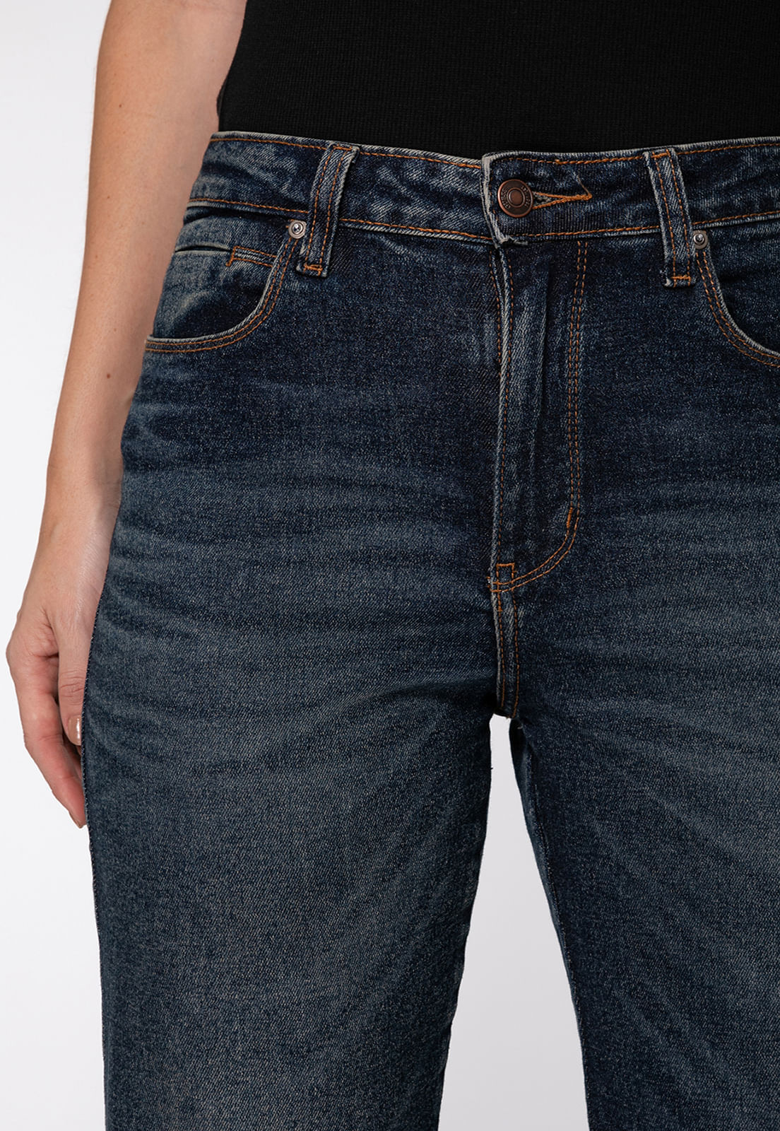 Calça Jeans Guess Straight Leg Azul Escuro - Imagem 3