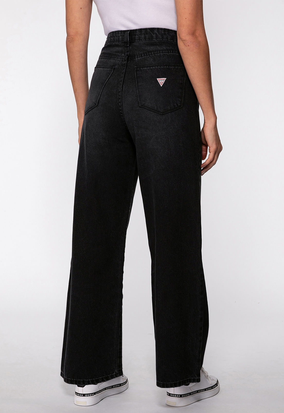Calça Jeans Guess Wide Leg Preto - Imagem 40