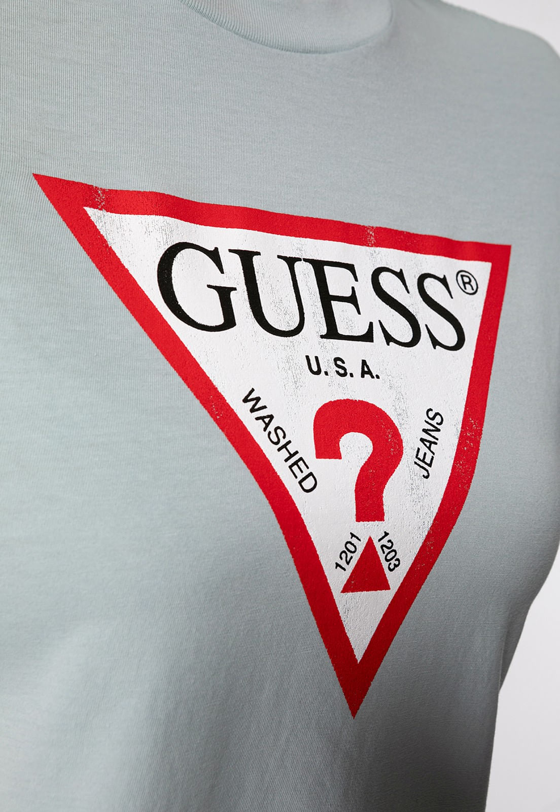 Camiseta Guess Triang Trad Desgastado Verde Menta - Imagem 67