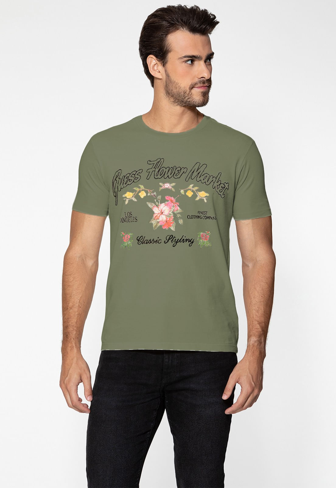 Camiseta Guess Silk Flower Market Fendi