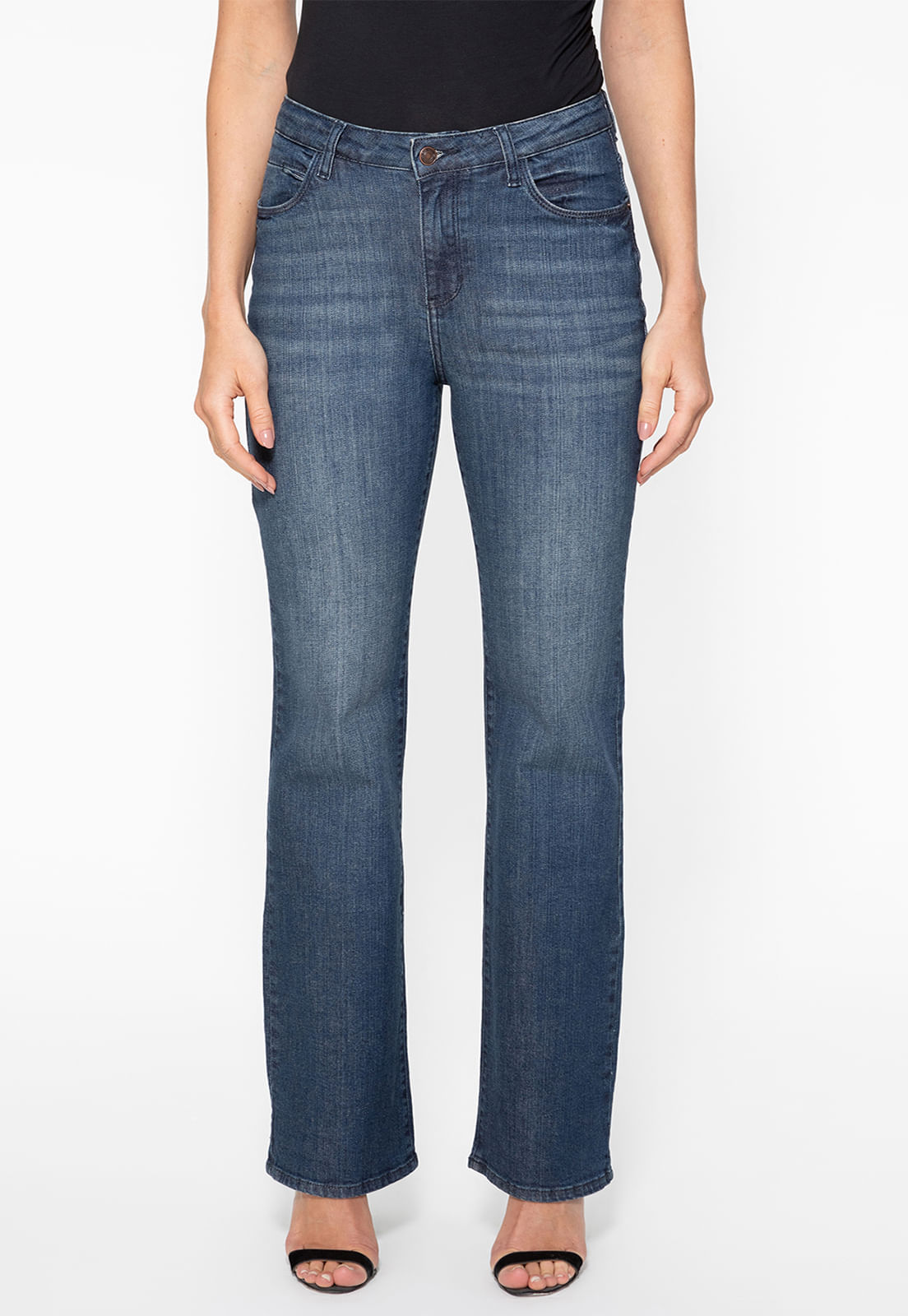 Calça Jeans Boot Cut Azul Escuro - Imagem 14