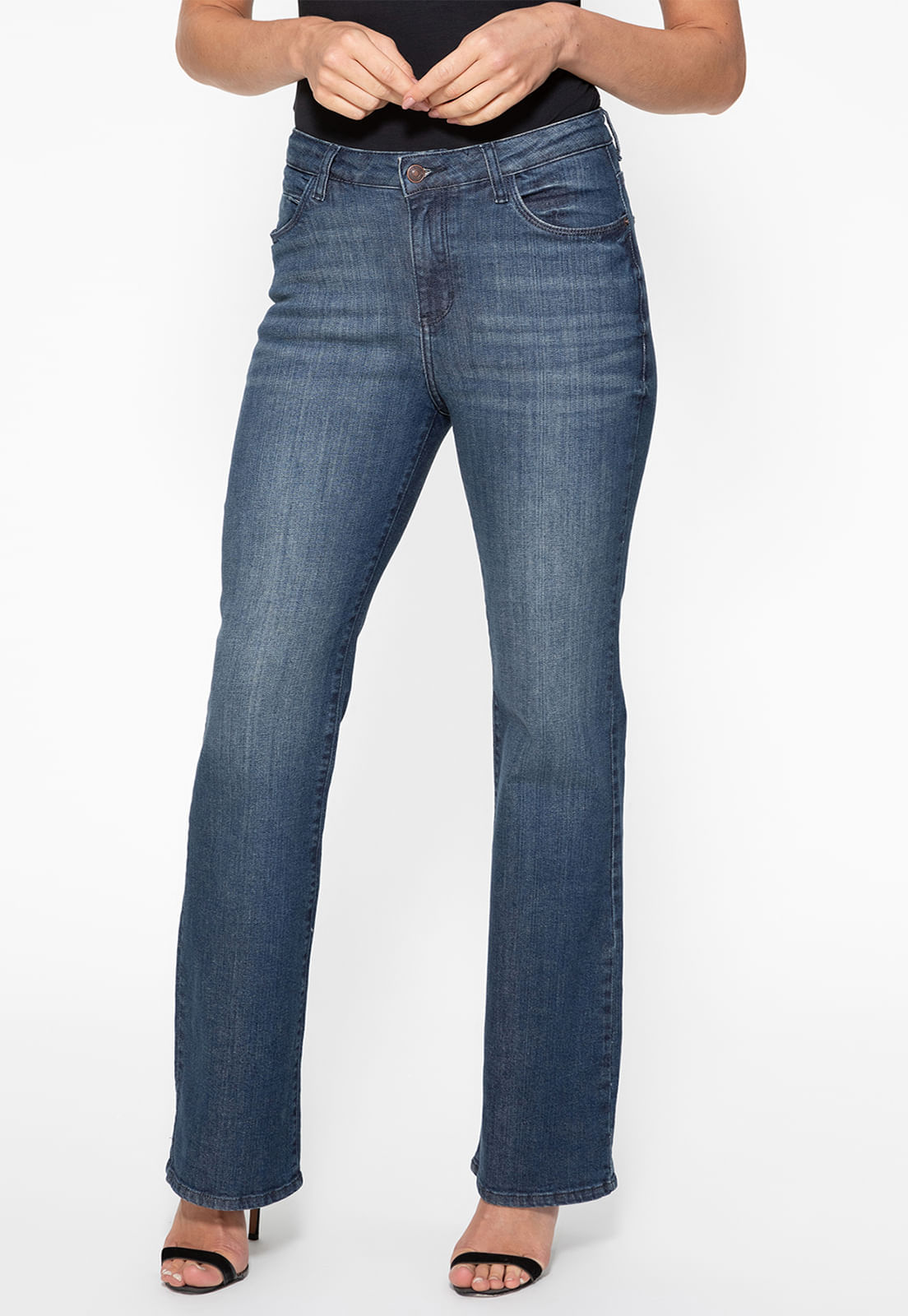 Calça Jeans Boot Cut Azul Escuro - Imagem 88