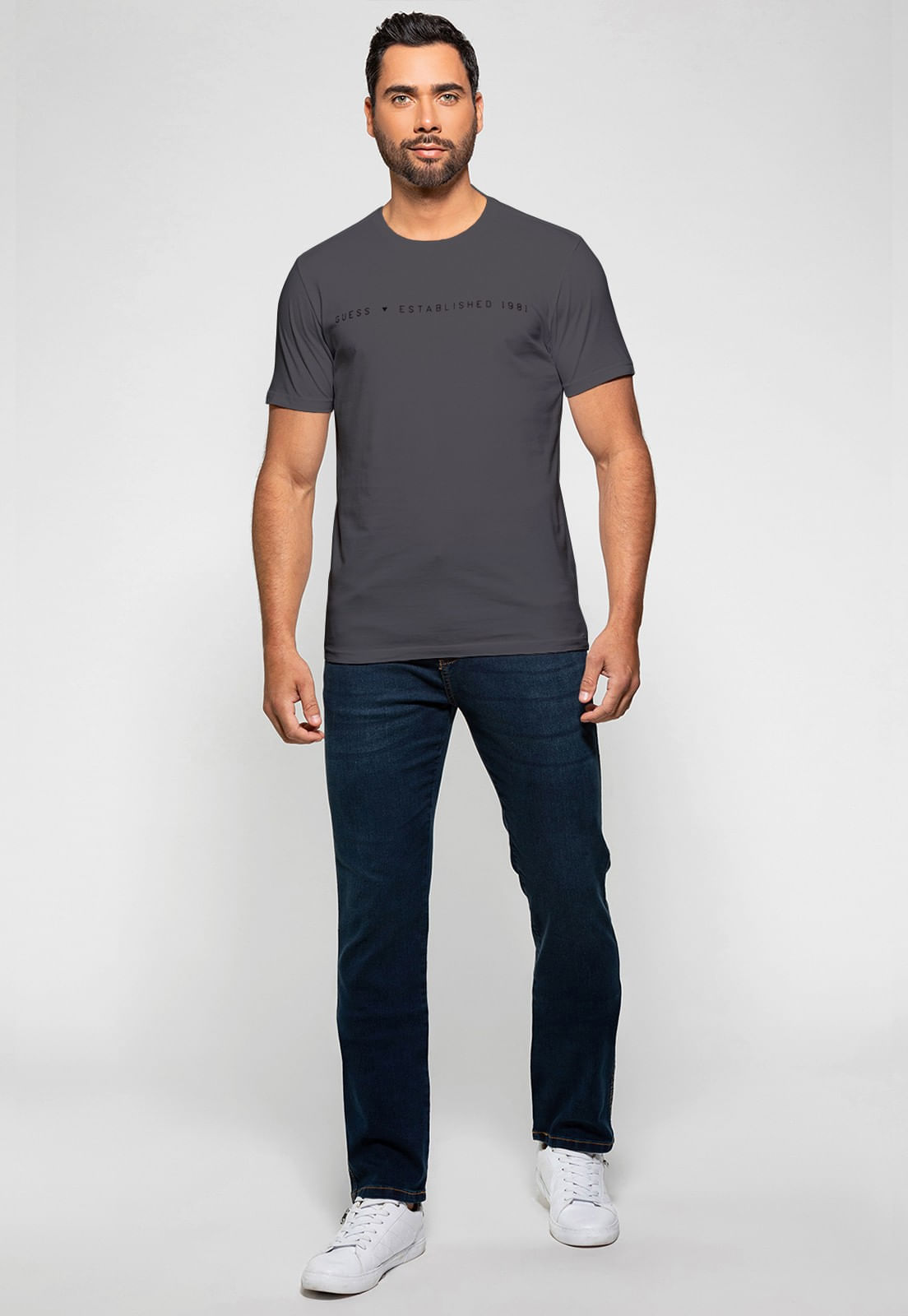 Camiseta Est 1981 Guess Cinza - Imagem 12