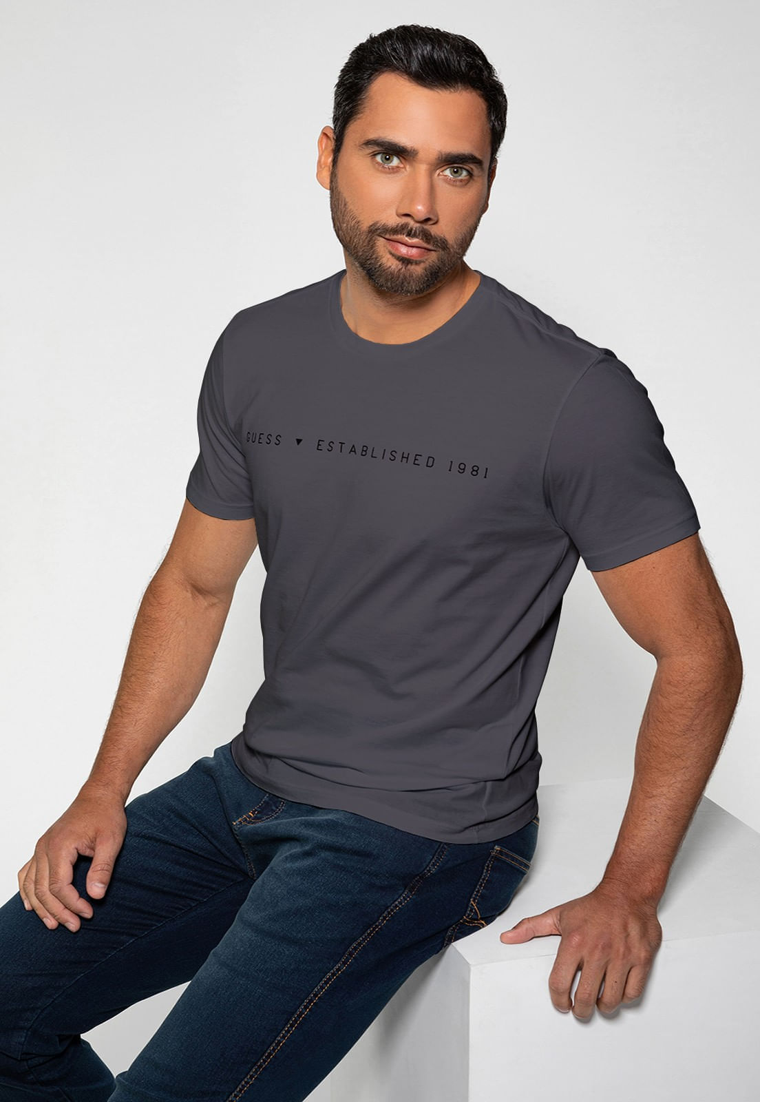 Camiseta Est 1981 Guess Cinza - Imagem 15