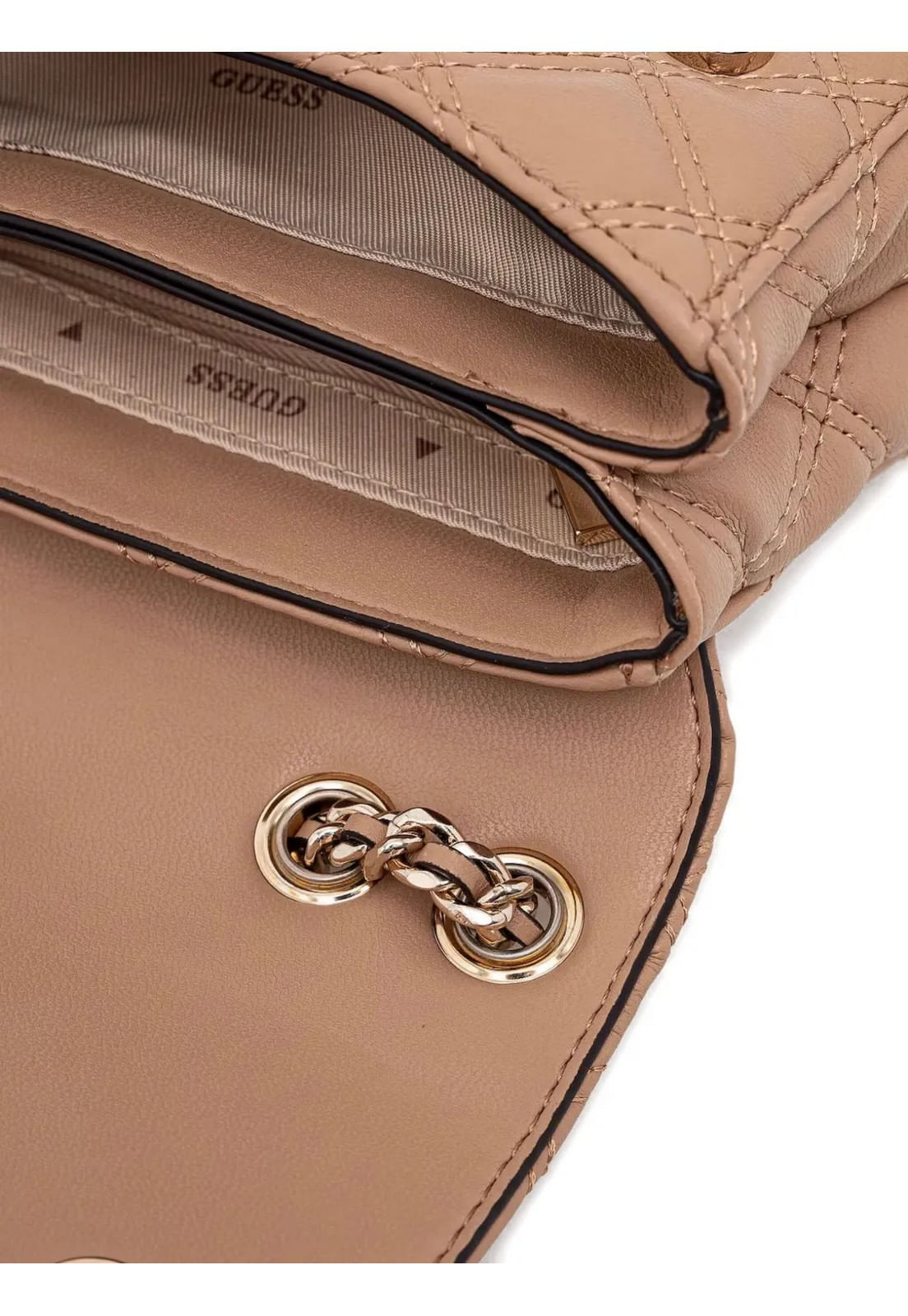 Bolsa Giully Ii 2 Compartimentos Transversal Flap Bege - Imagem 3
