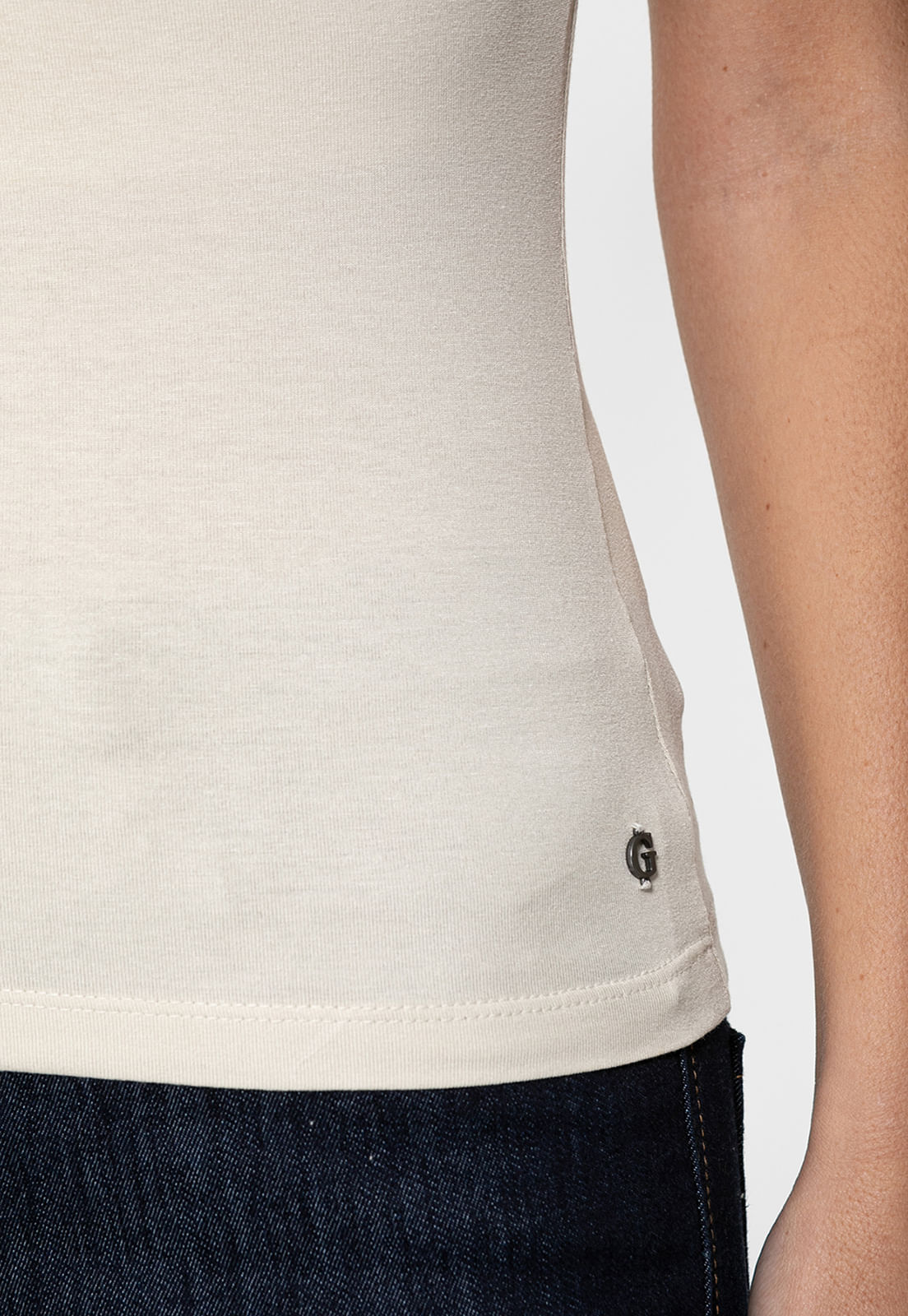 Blusa Malha Ombro A Ombro Creme - Imagem 9