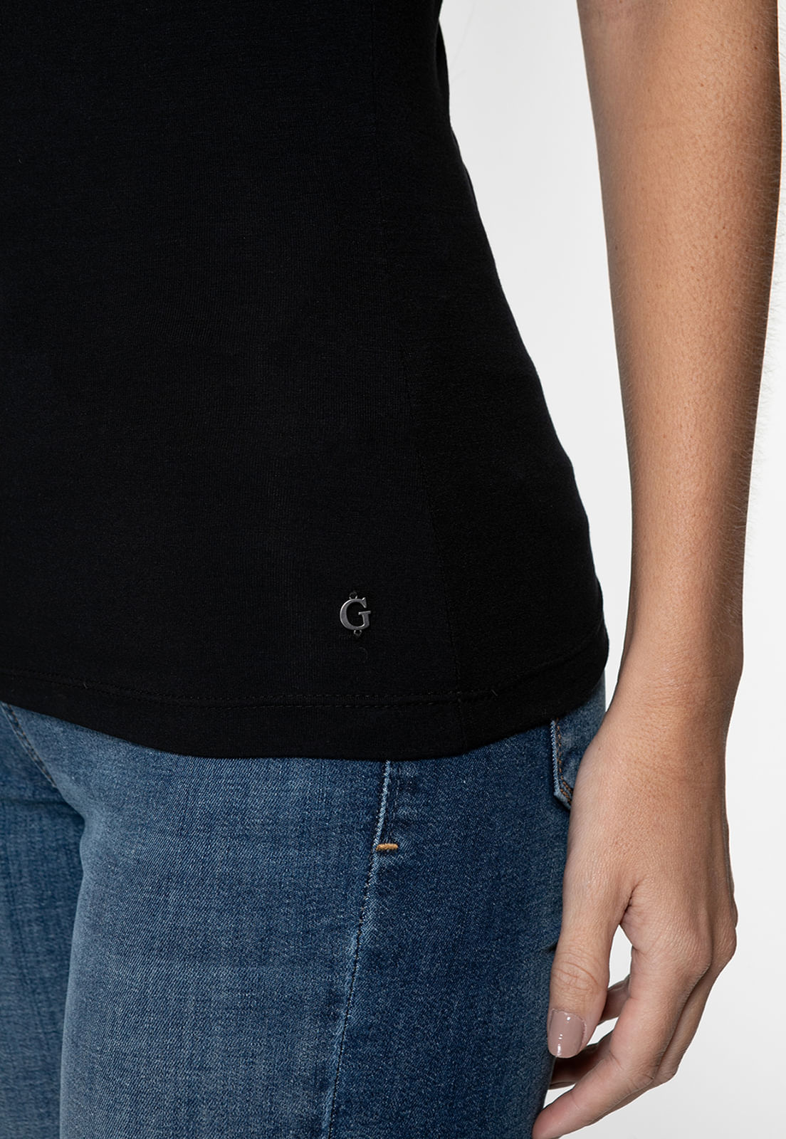 Blusa Malha Ombro A Ombro Preto - Imagem 24