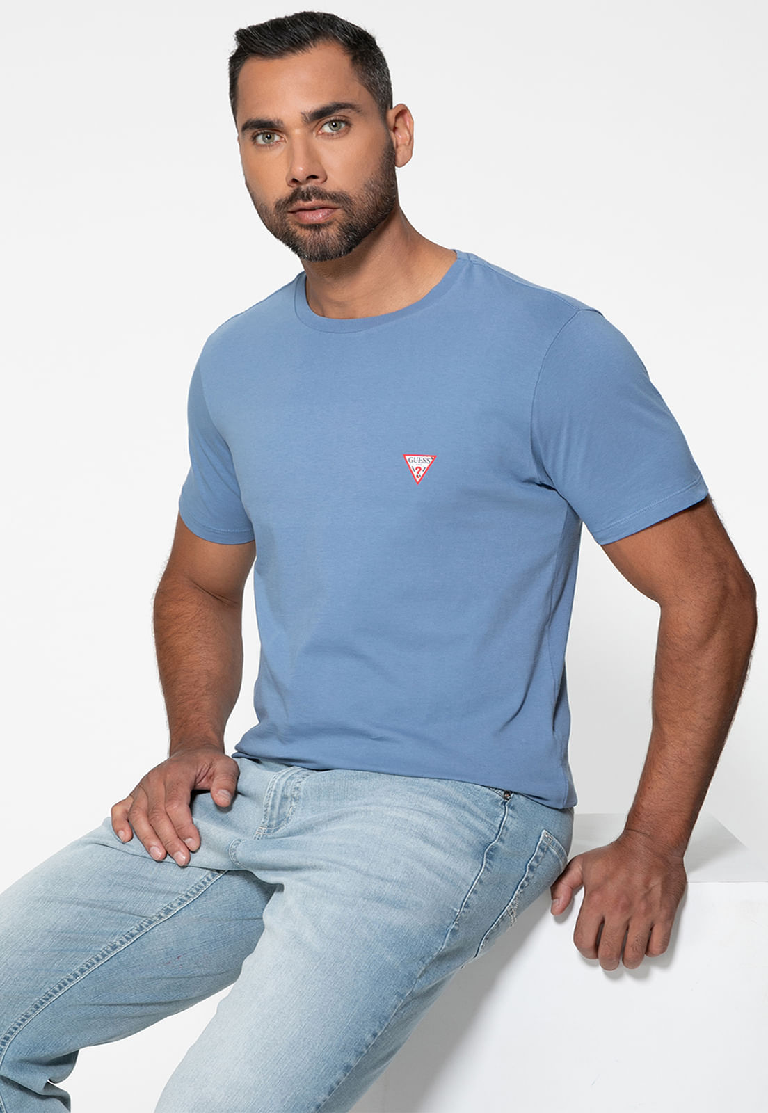 Camiseta Guess Triangulo Original Pq Azul - Imagem 45