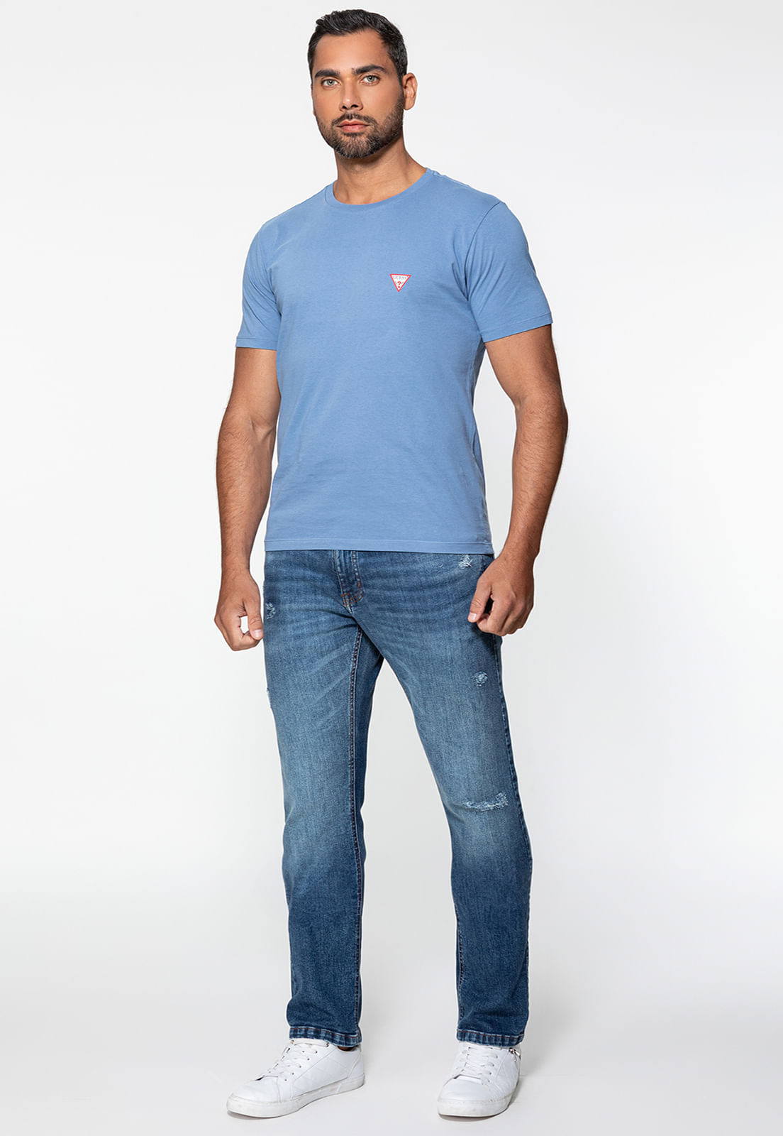 Camiseta Guess Triangulo Original Pq Azul - Imagem 33