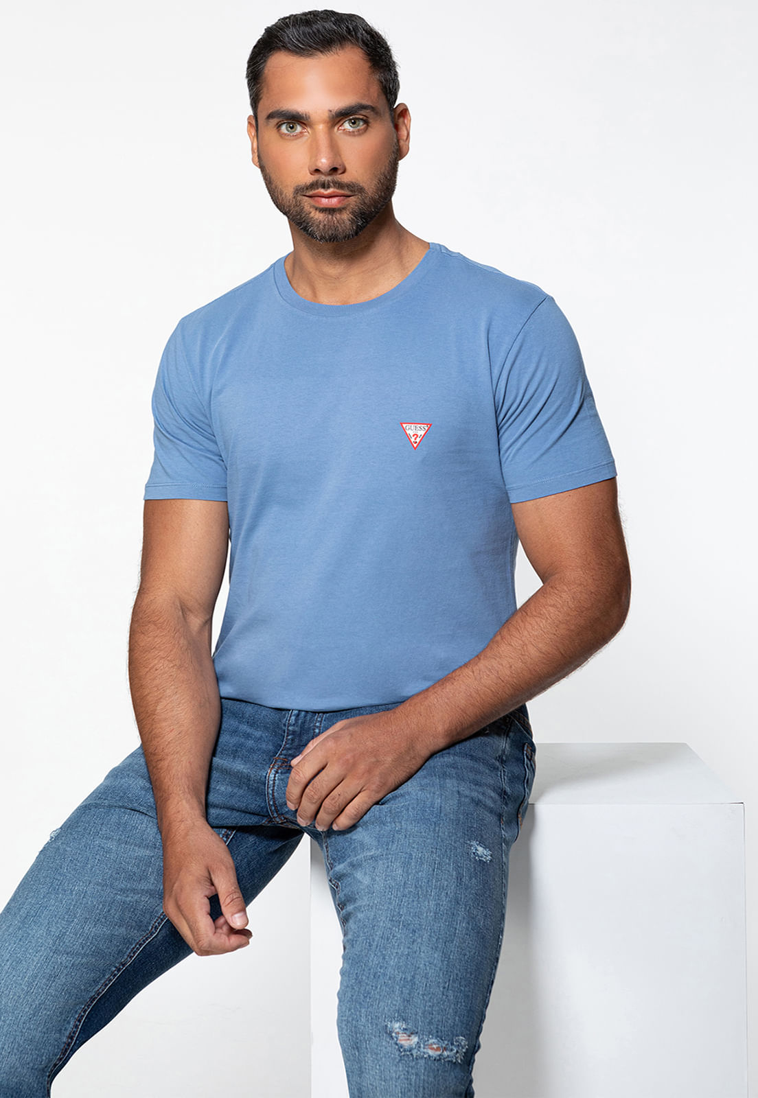 Camiseta Guess Triangulo Original Pq Azul - Imagem 62