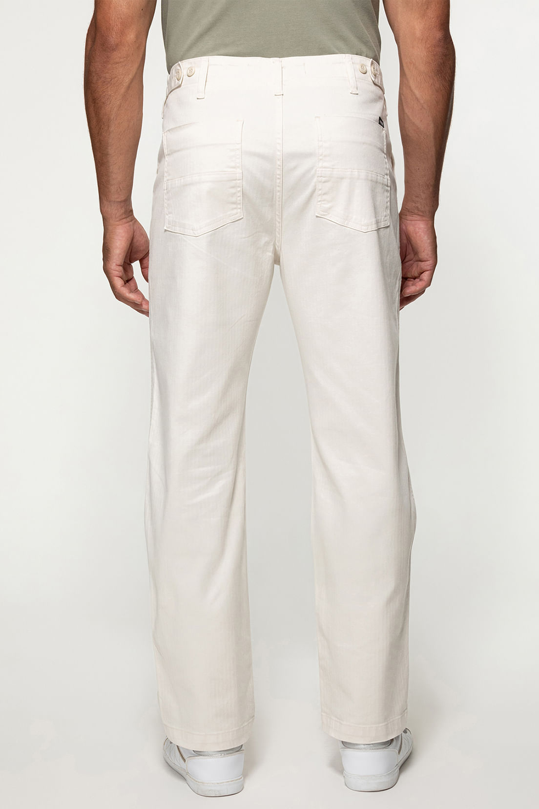 Calça Sarja Reta Espinha de Peixe Bege - Imagem 33