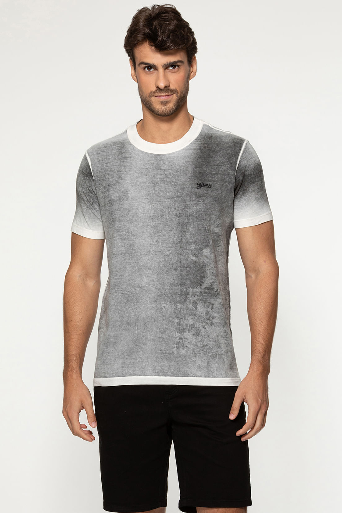 Camiseta Tinto Manchado Cinza