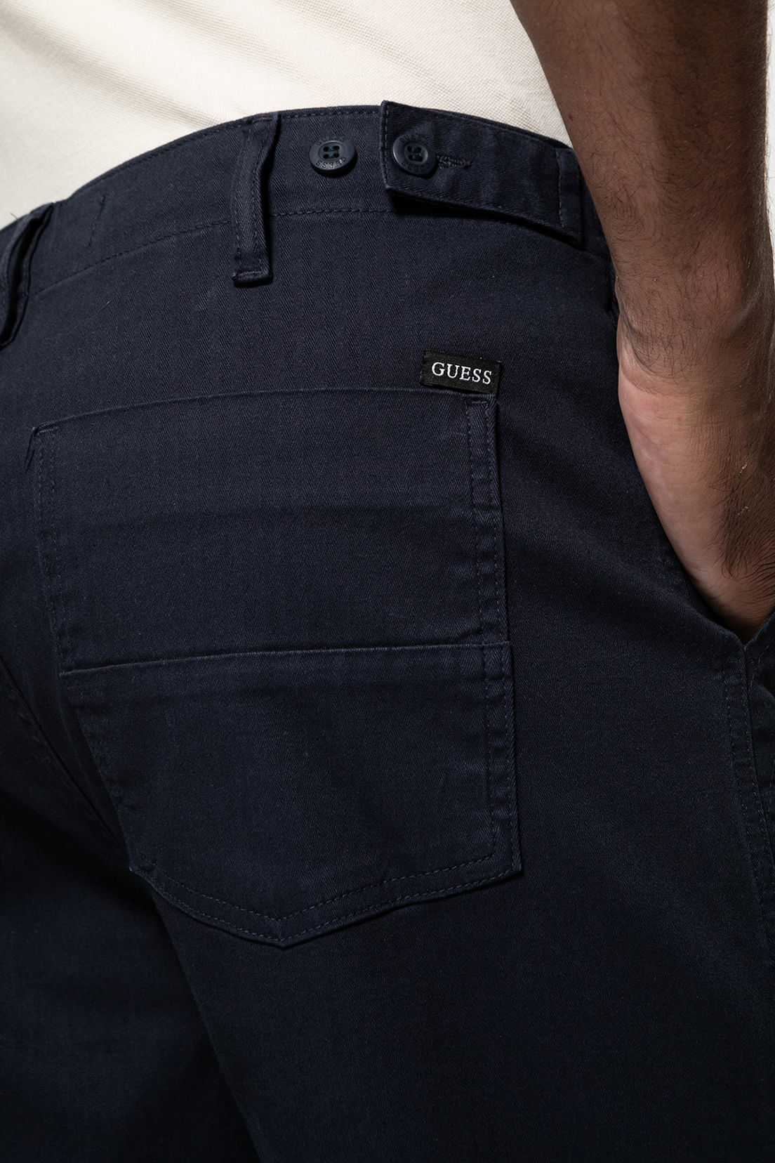 Calça Sarja Reta Espinha de Peixe Azul Escuro - Imagem 19