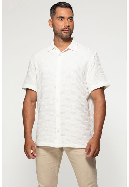 Camisa Manga Curta Maquinetada Off White