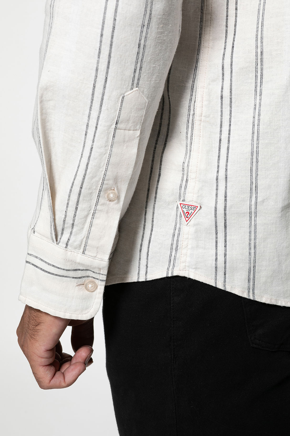 Camisa Eco Linho Listrada Off White - Imagem 24