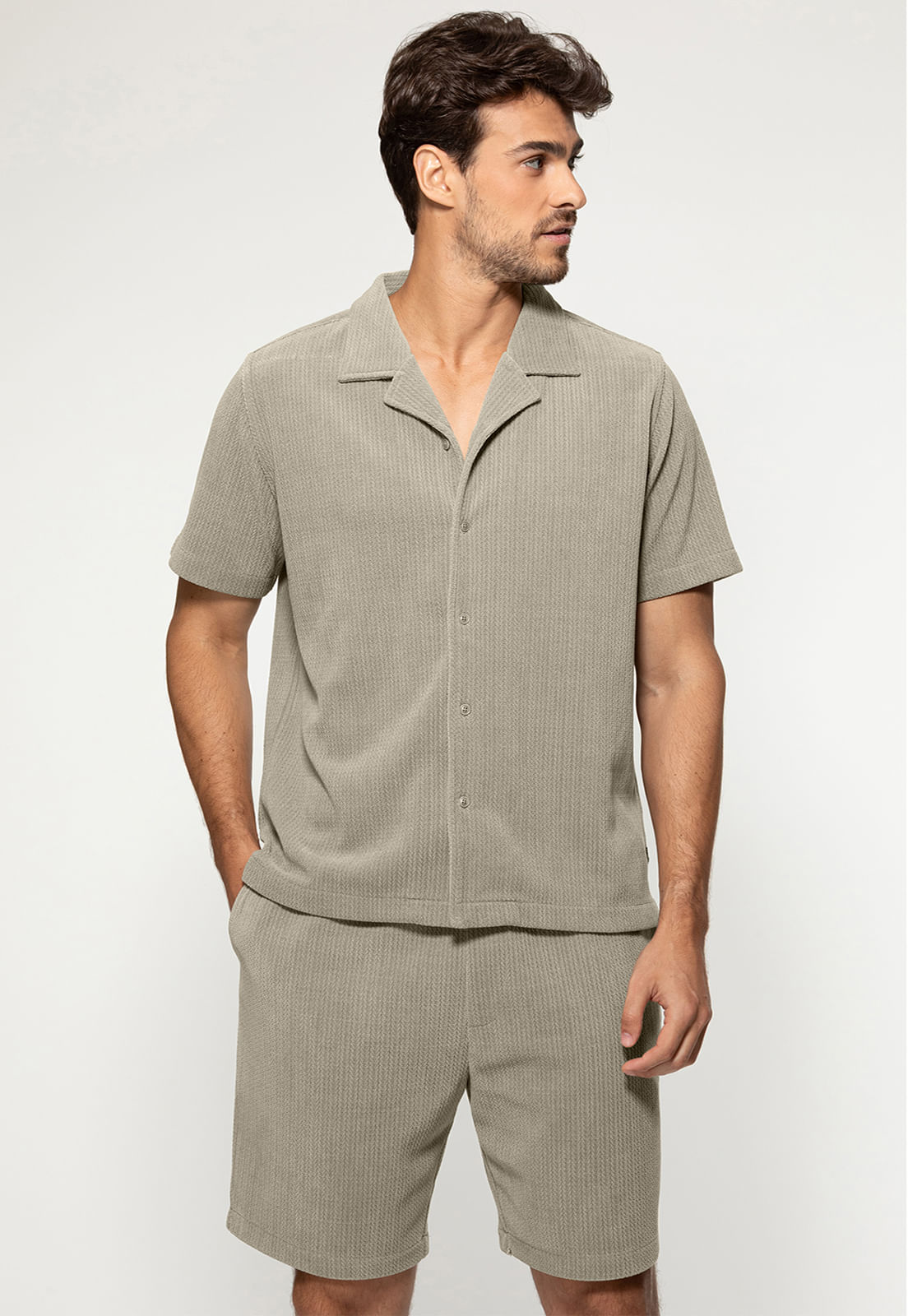 Camisa Eco Malha Texturizada Verde