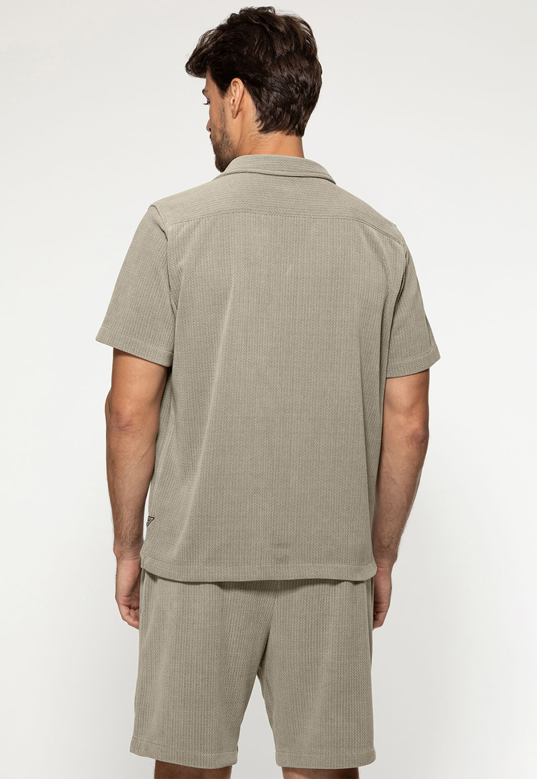 Camisa Eco Malha Texturizada Verde - Imagem 3