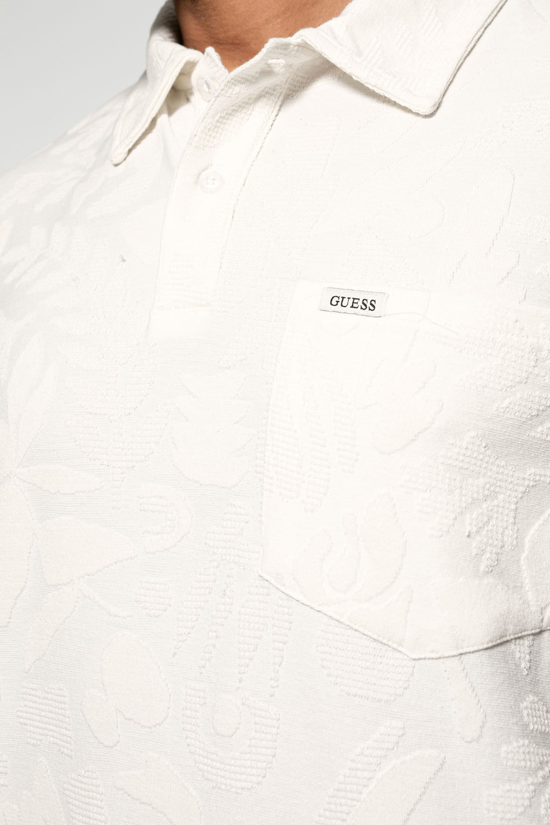 Camisa Polo Jacquard Floral Off White - Imagem 21