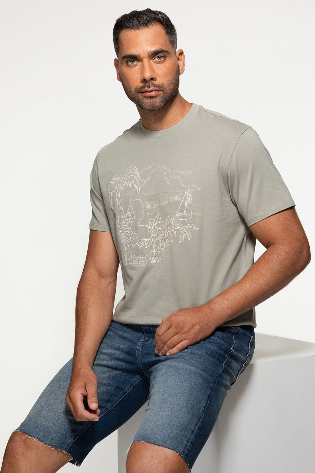 Camiseta Eco Bordado Palm Tree Verde - Imagem 20