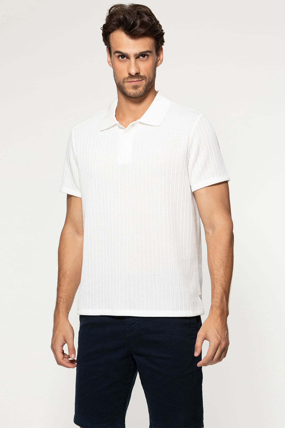 Camisa Polo Malha Texturizada Branco - Imagem 19