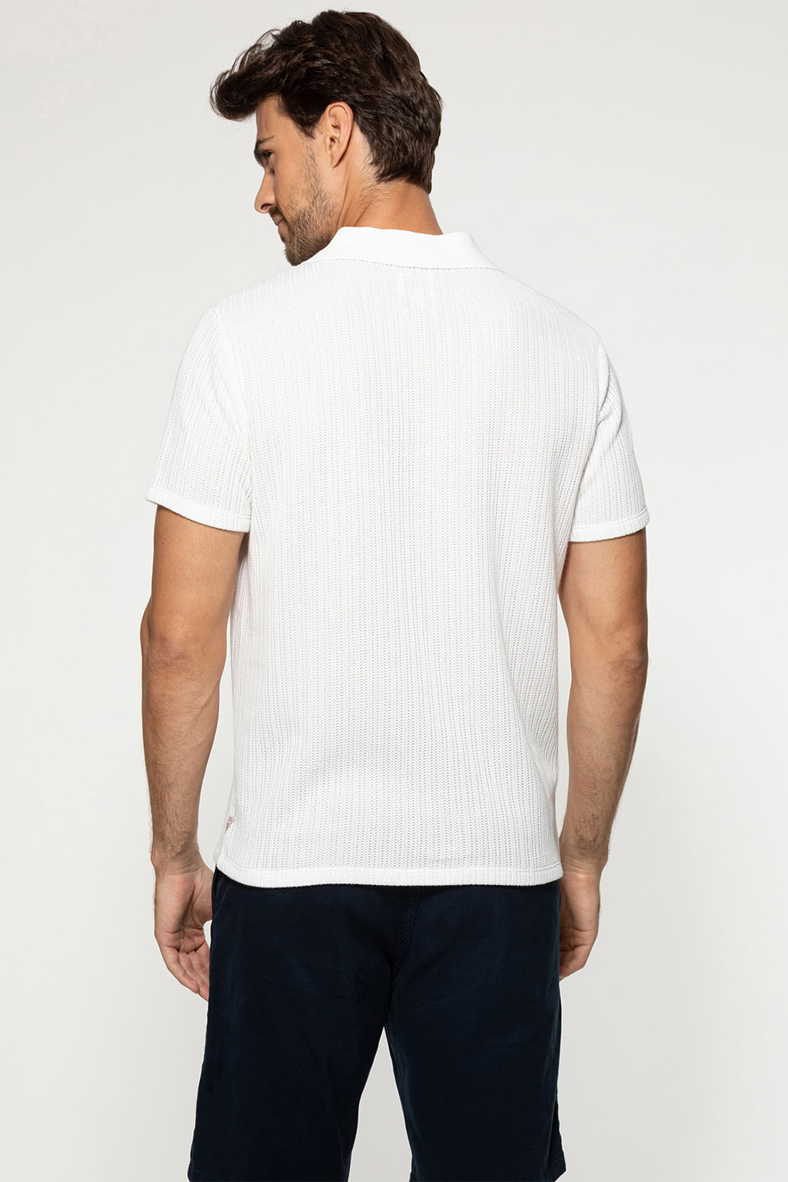 Camisa Polo Malha Texturizada Branco - Imagem 22
