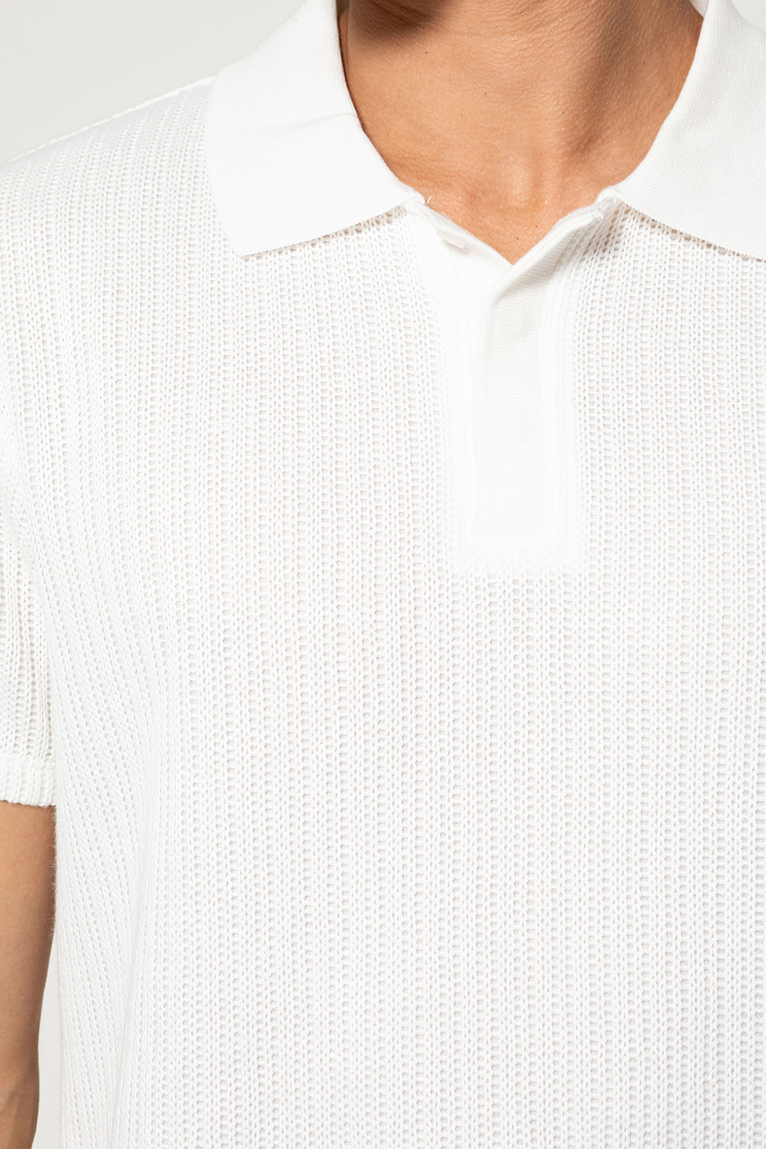 Camisa Polo Malha Texturizada Branco - Imagem 24