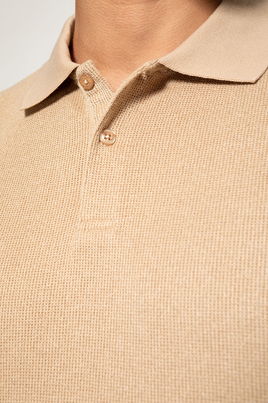 Camisa Polo Malha Soft Bege - Imagem 15