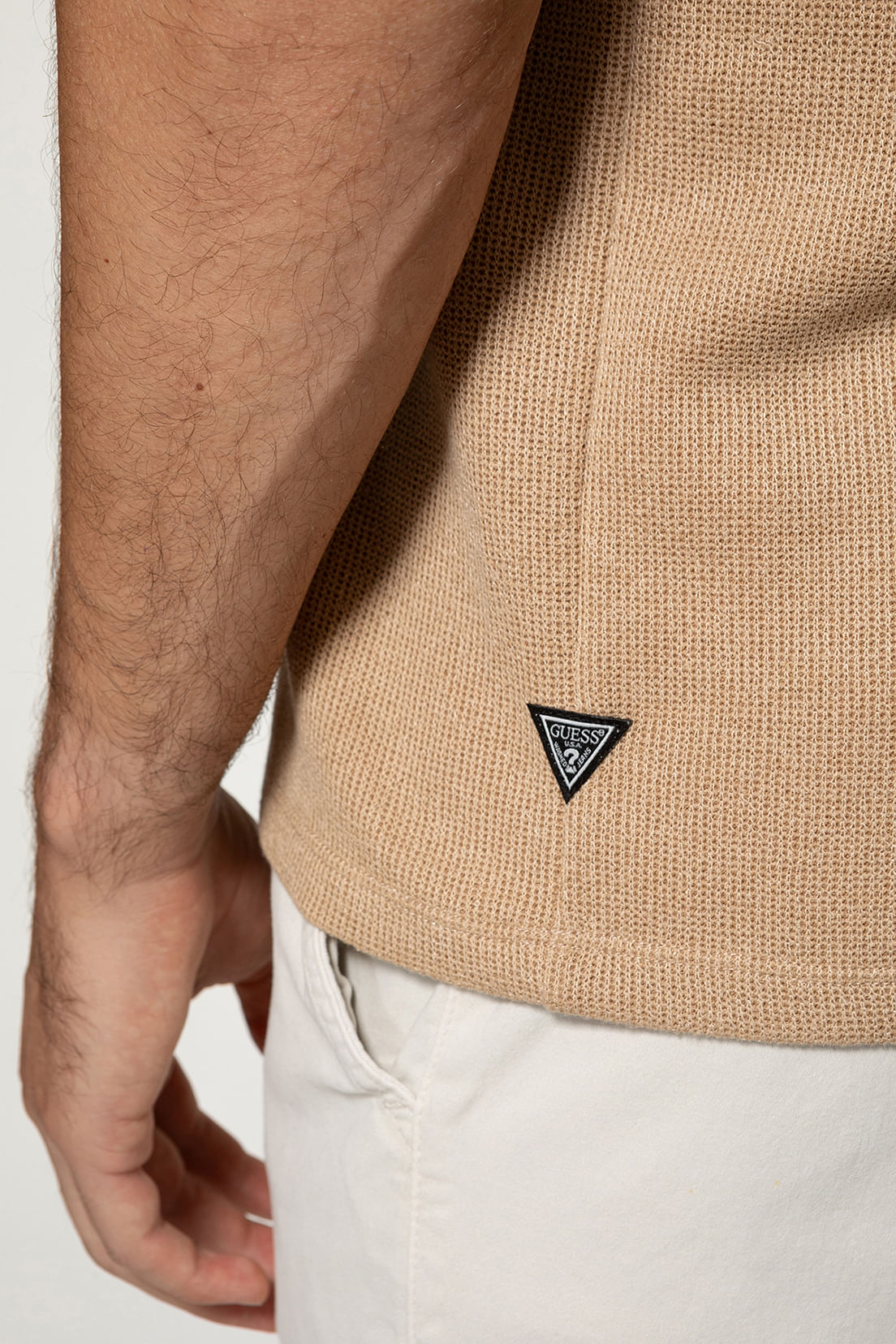 Camisa Polo Malha Soft Bege - Imagem 18