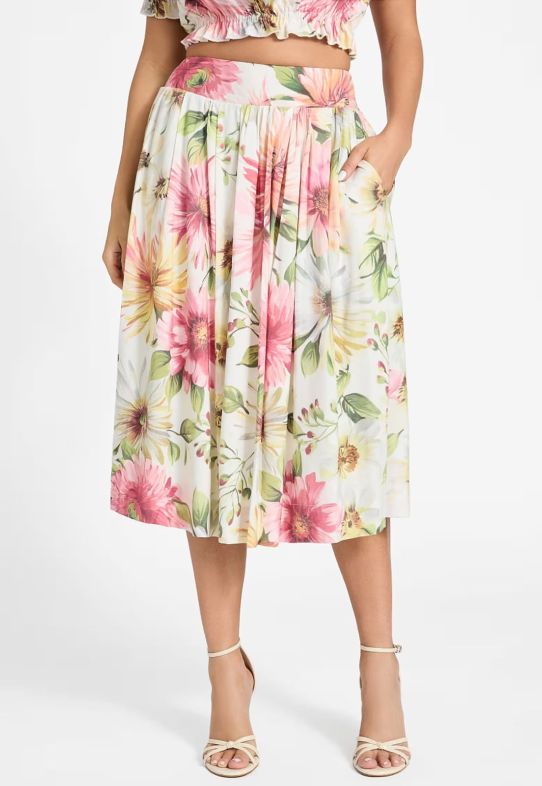Saia Midi Rodada Eco Floral