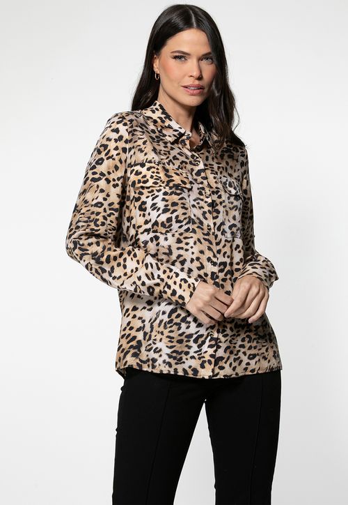 Camisa Manga Longa Eco Animal Print