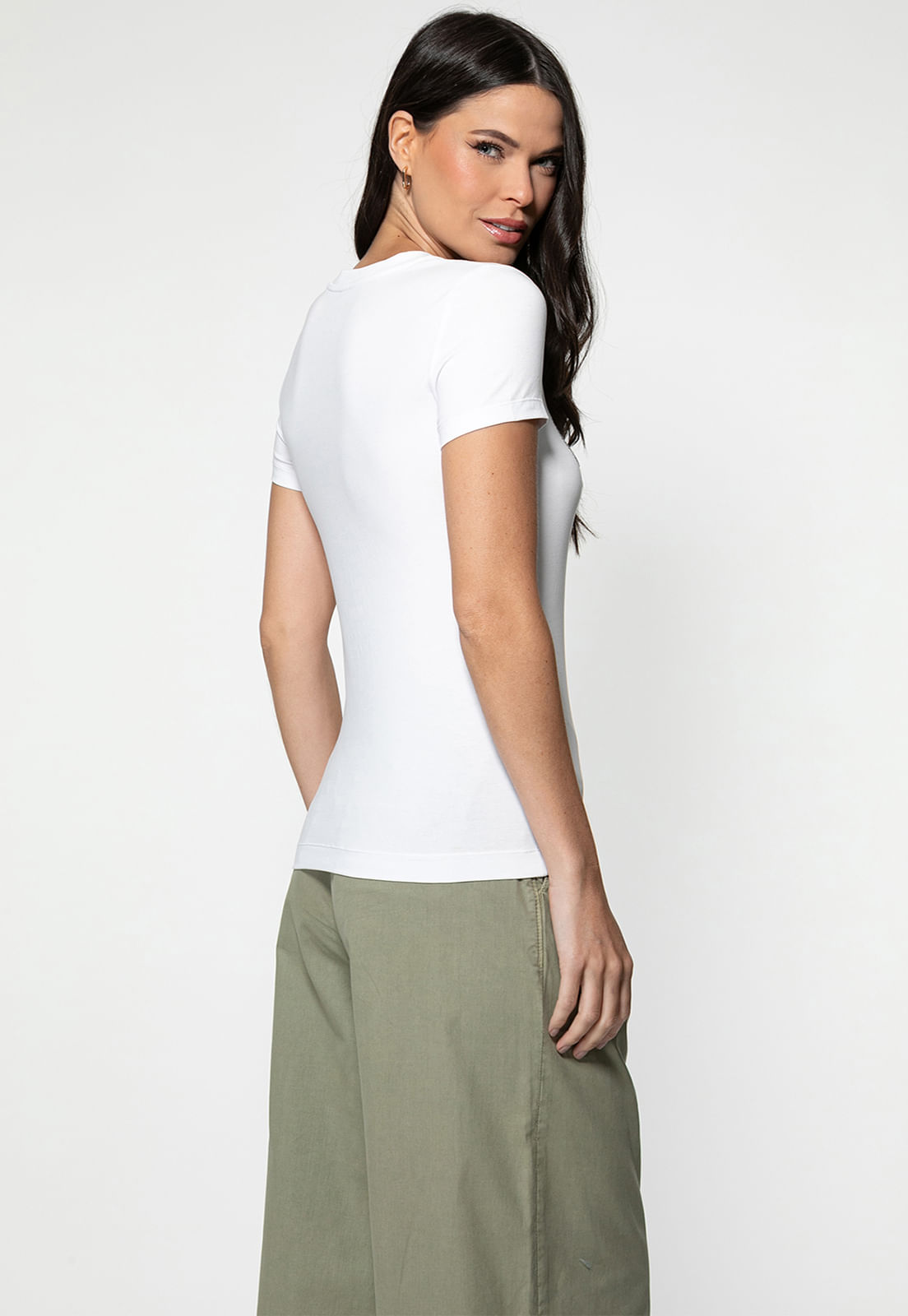 Camiseta Eco Guess Renda E Hot Fix Branco - Imagem 19