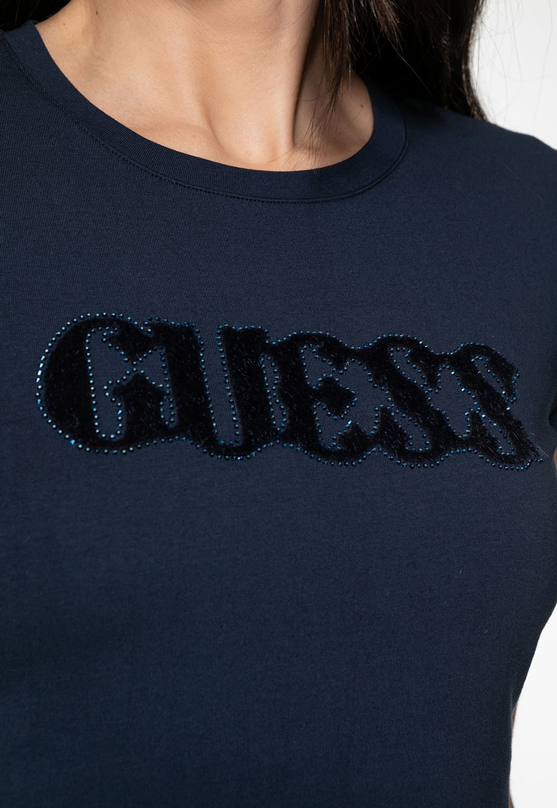 Camiseta Guess Slim Fit Eco Azul Escuro - Imagem 13